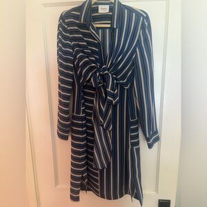 AKRIS striped silk dress size US 10